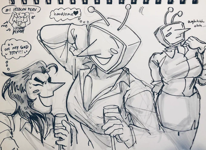 More butchfemme spamtenna yuri drawings at the cafe #deltarune 