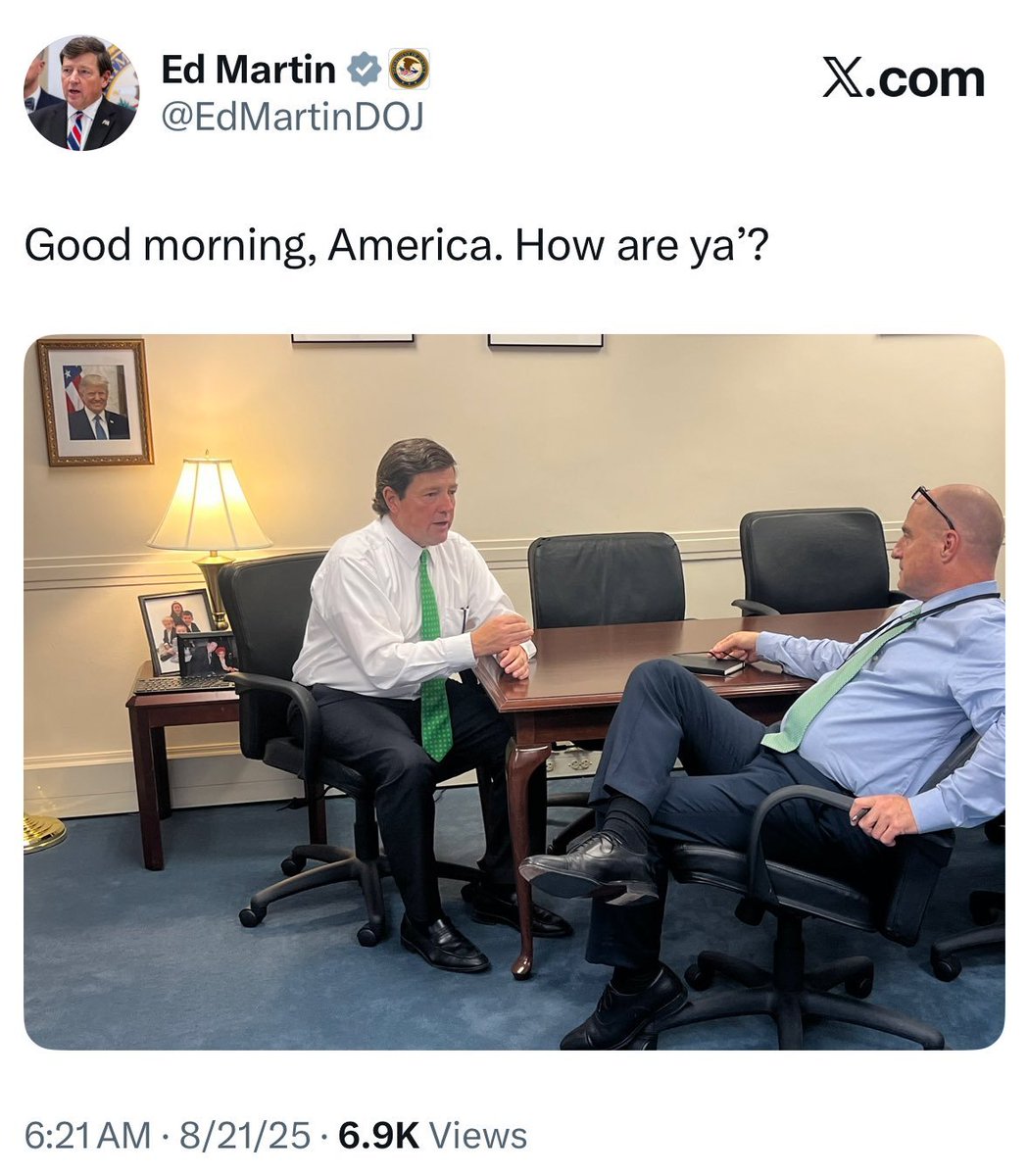 It appears <a href="/EdMartinDOJ/">Ed Martin</a> has deleted this post. 

Here's a screenshot of what he posted earlier today.