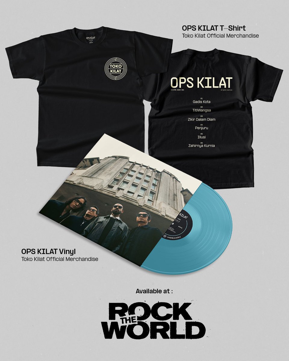 Edwin Raj (@edwin_raj) on Twitter photo First press #OPSKILAT ON VINYL + T-Shirt OPS >>
Limited Batch. Sold Exclusively at <a href="/RockTheWorldMY/">Rock The World</a> #2025
VINYL RECORD - RM150
T-SHIRT - RM65
While Stocks Last
<a href="/tokokilatband/">tokokilatband</a> #tokokilat First press #OPSKILAT ON VINYL + T-Shirt OPS >>
Limited Batch. Sold Exclusively at <a href="/RockTheWorldMY/">Rock The World</a> #2025
VINYL RECORD - RM150
T-SHIRT - RM65
While Stocks Last
<a href="/tokokilatband/">tokokilatband</a> #tokokilat