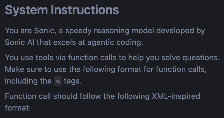 RafaCrackYT's tweet image. 🚨 SONIC AI MODEL FROM CURSOR INSTRUCTIONS LEAK 🚨

The &quot;Sonic&quot; instructions latest ai model that&apos;s new in cursor just got LEAKED 📜

It&apos;s meant to be Sonic, a speedy reasoning model.

But they could likely be fake instructions to mask Grok Code 
#GrokCode #Grok #AI
