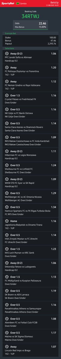 Hey check out the bet I just placed on Sportybet! sportybet.com/zm/?shareCode=…