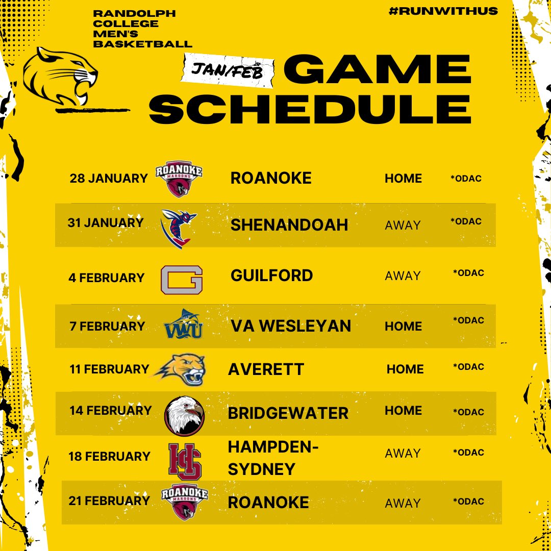 ⚫️🟡2025-2026 Game Schedule 

#RunWithUs
