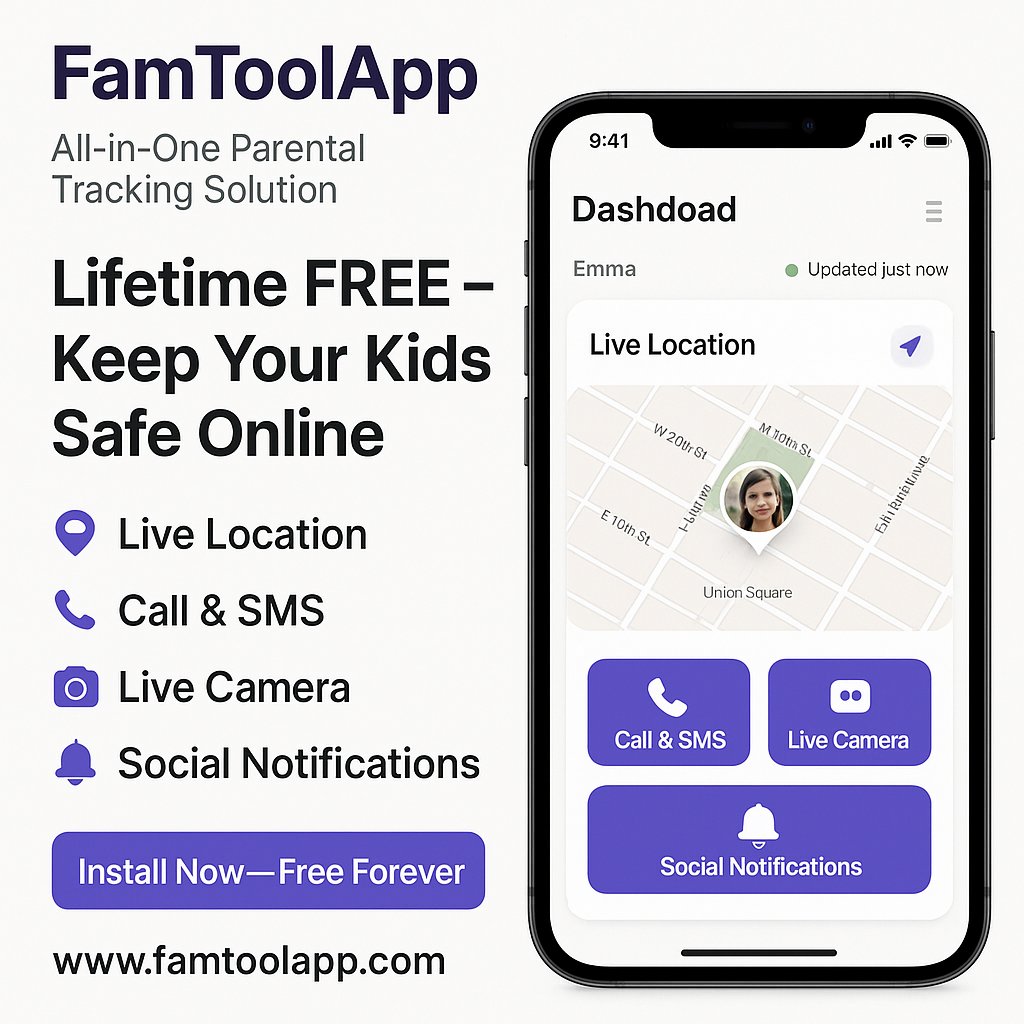 xspyapp's tweet image. आजकल की digital दुनिया में बच्चों की सुरक्षा सबसे ज़रूरी है ❤️ Use FamToolApp &amp;amp; monitor your child anytime, anywhere! 🌍
👉 famtoolapp.com
#OnlineSafety #ParentingTips #SecureKids #FamToolApp