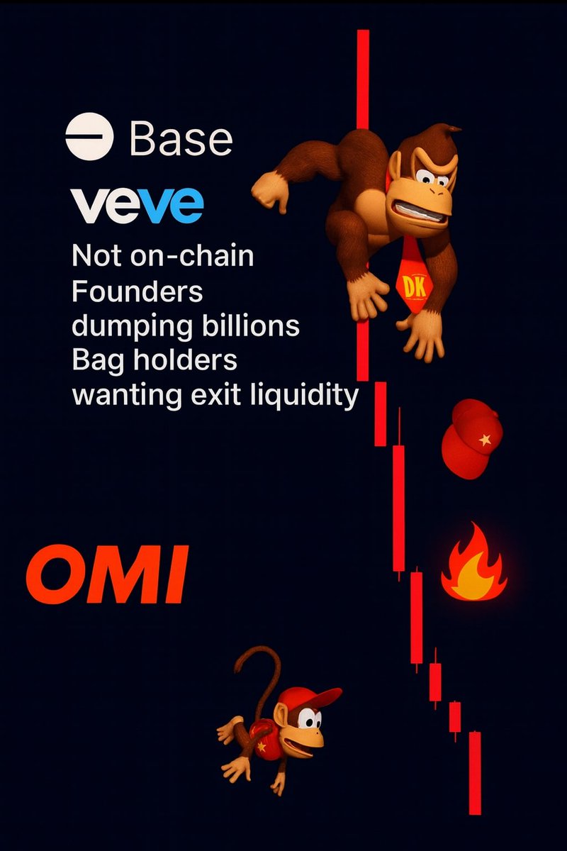 #Crypto community, with many shams everywhere, there is one cult with a ⭕️ in their handles. They are deceptive, desperate and deniers of in house dumping of their token $omi. They are now forcing their small userbase to use a platform by an over leveraged whale.

#veve #vevefam