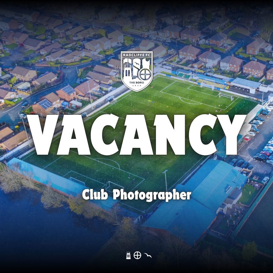 💼 𝗩𝗮𝗰𝗮𝗻𝗰𝘆 | Club Photographer

An exciting opportunity has become available for a highly skilled and charismatic individual to join Radcliffe FC’s media team as a Club Photographer 📸

Read more information below.

ℹ️ bit.ly/45P4FM9

#WeAreRadcliffe #UTB