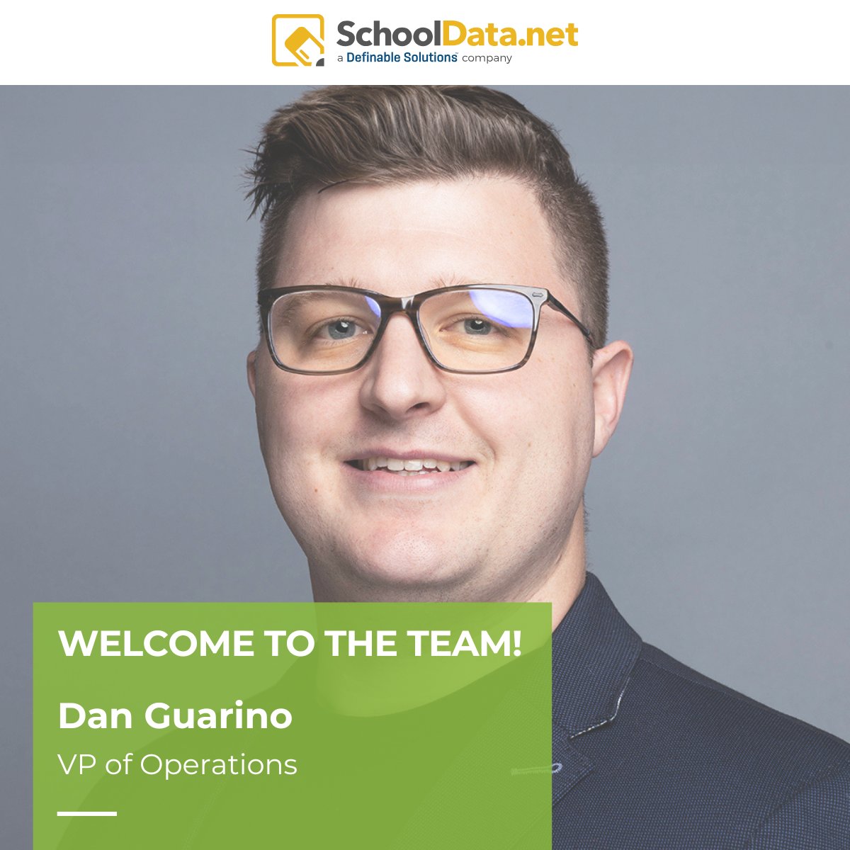We’re excited to welcome Dan Guarino as our new VP of Operations!

Dan brings executive leadership and a data-driven approach to IT, business systems, finance, and strategic execution—helping strengthen SchoolData’s operations as we continue to grow.

Welcome, Dan!