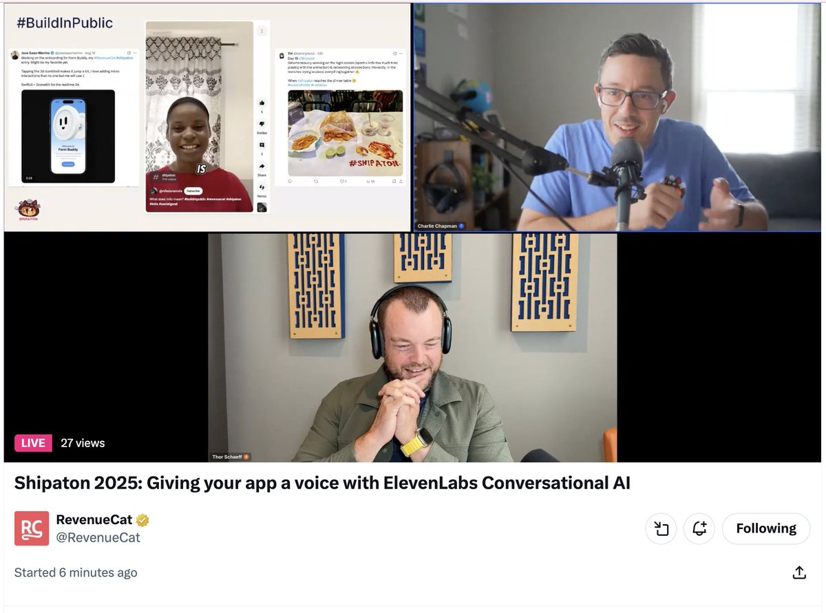 tammyho52's tweet photo. Super excited to be featured in a @RevenueCat #Shipaton webinar with @elevenlabs ! 🎉

Big thanks to @rudrank for sharing this with me 🤩 (I caught it live as well!) and @_chuckyc for hosting the webinar &amp; the feature (yes, it really is ketchup 😆). https://t.co/efSZkIUW4F