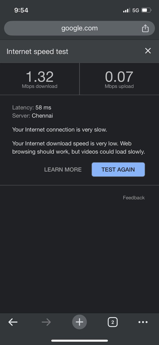 prasy78's tweet photo. @Airtel_Presence @airtelindia This is the speed am getting in your 5G network and you claim that you are the fastest mobile network! 🤦‍♂️your WiFi is down forever and your 5G sucks, what shall I do? https://t.co/60csnPDhlB