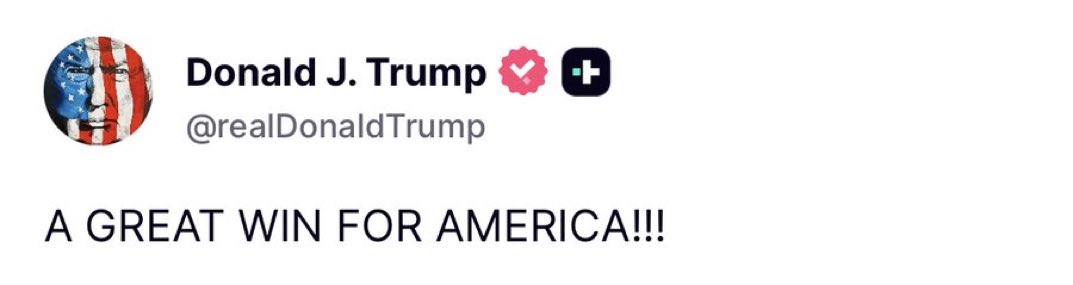 Trump: 'A great win for America'