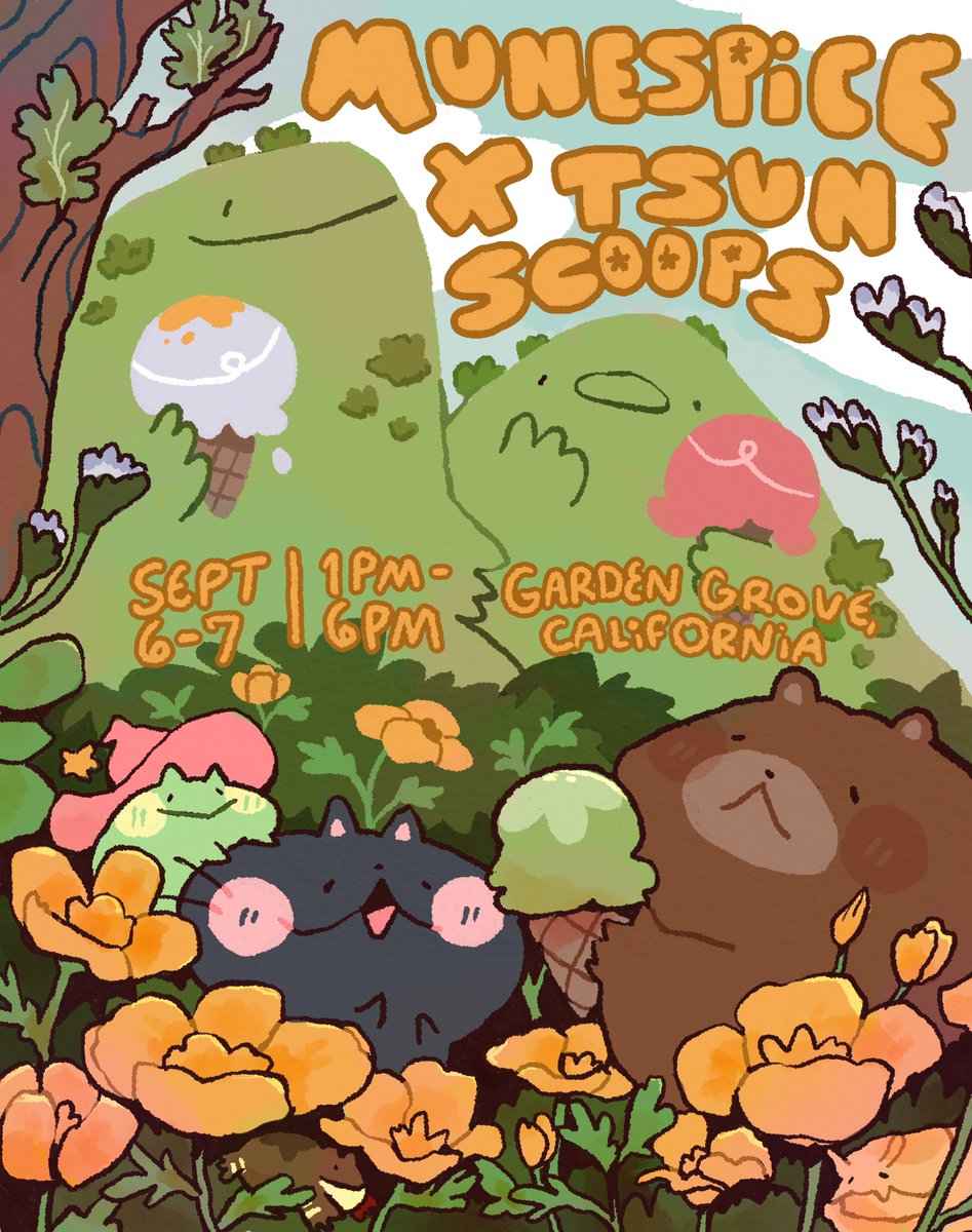 SoCal folks!! I’ll be having a pop-up in collaboration with <a href="/tsunscoops/">tsun scoops</a> , a lovely ice cream shop in Garden Grove, CA on September 6-7. I am really excited :D 🍦🌼