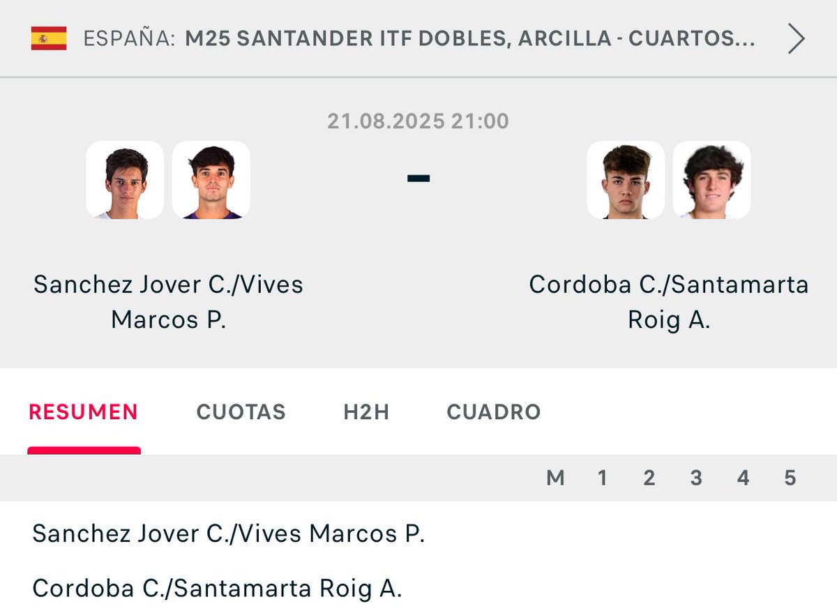 A las 21 podréis volver a ver al santo en los cuartos de final del dobles 🫡