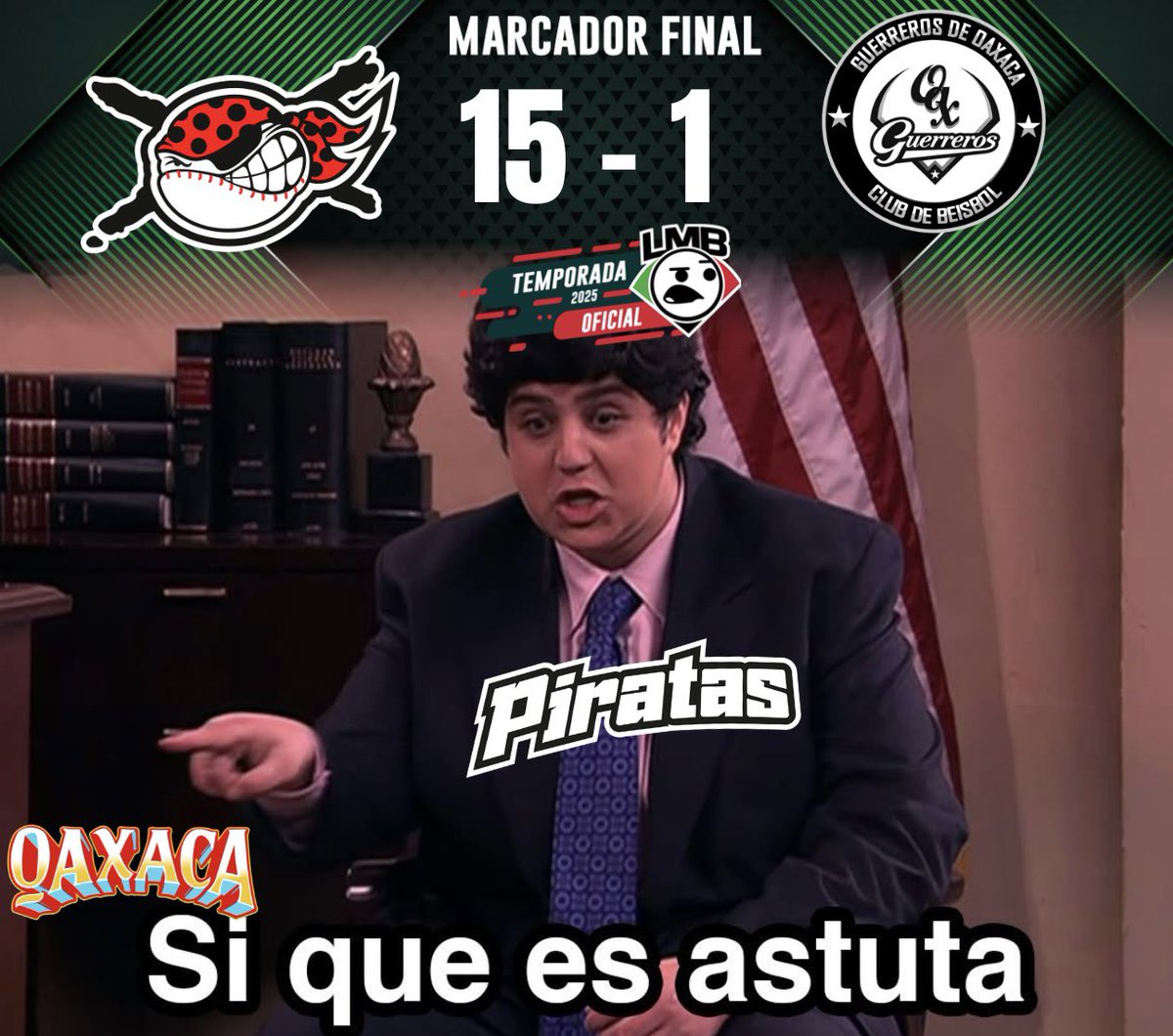 LMB_memes's tweet photo. Tremenda paliza que le dieron los Guerreros de Oaxaca a los Piratas de Campeche y los pusieron en su realidad. https://t.co/CkLyfByhaS