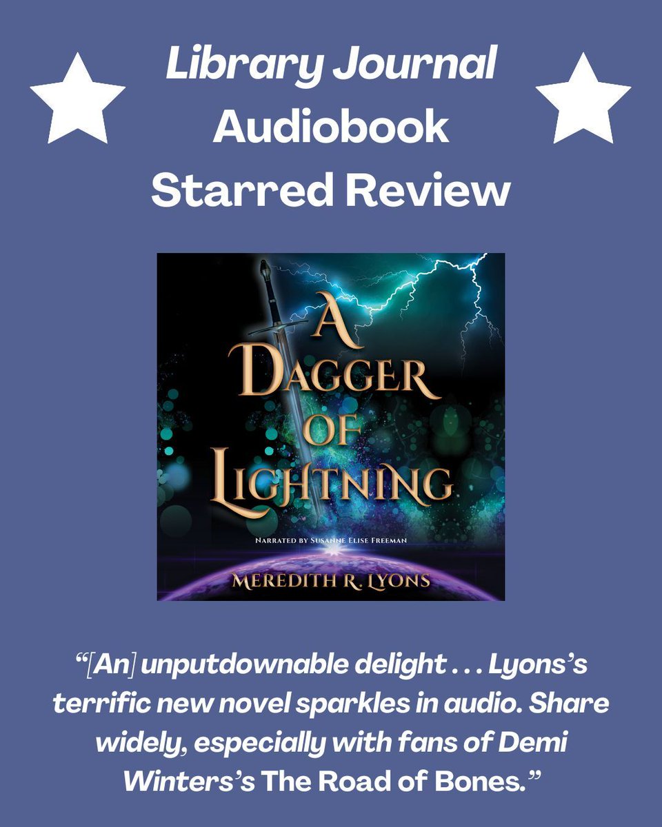 CamCatBooks's tweet photo. The audiobook #ADaggerofLightning by Meredith R. Lyons, narrated by Suzanne Elise Freeman, was given a starred review from Library Journal!
This sci-fi/fantasy read is available in both digital and physical formats wherever books are sold. Grab your copy today! https://t.co/FCgtKiuk7i