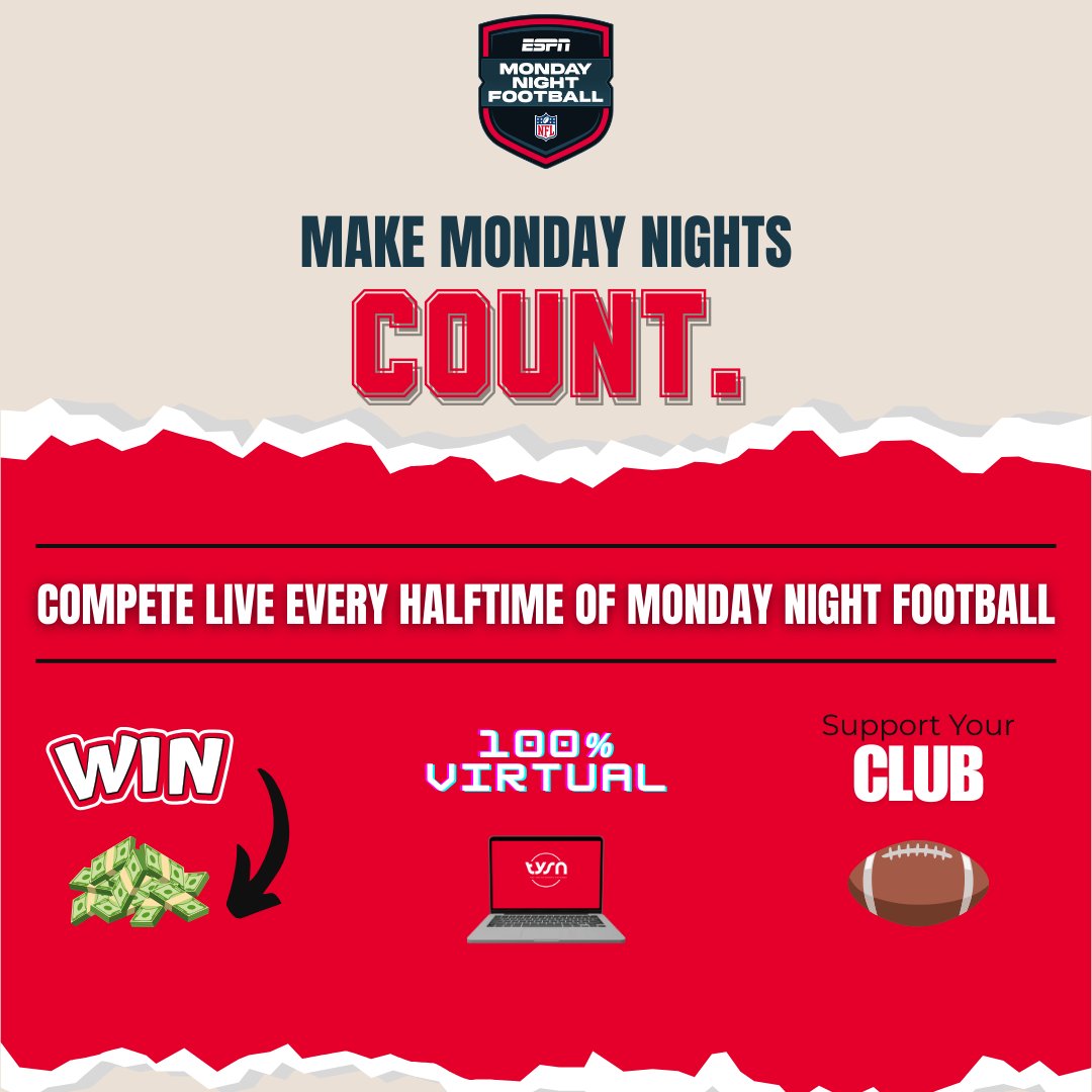 TYSN’s Monday Night Football Trivia league is here!

💰 Cash prizes to top players every week
🎯 Points stack up toward the Super Bowl grand prize

Sign up 👉 bit.ly/41NyJX9 
Try it out 👉 bit.ly/4mAc3SY

#nfl #nfltrivia #cashprizes #mnf 

@footballontario