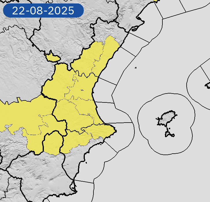 21/08 18:36 Avisos  activos mañana en Comunitat Valenciana por lluvias y tormentas. Nivel máximo de aviso: amarillo.
Actualizaciones en aemet.es/es/eltiempo/pr…