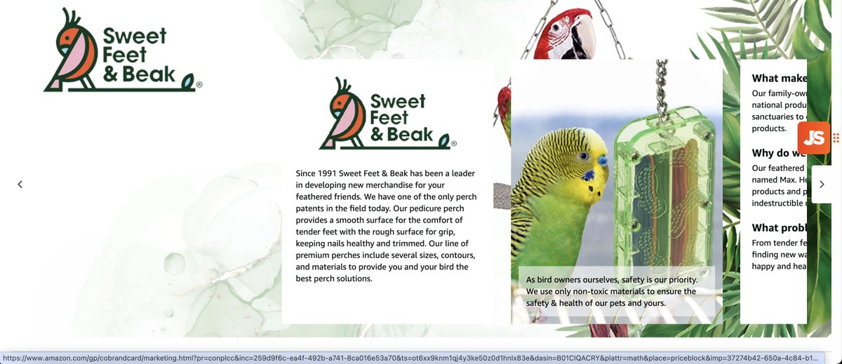 SweetFeet_Beak's tweet image. Made right here in the USA, SF&amp;amp;B is your trusted American bird pedicure perch and toy store
👇
sweetfeetandbeak.com/collections/al…

#MadeinUSA #petbird #prettybird #pedicure #mindhealthy
