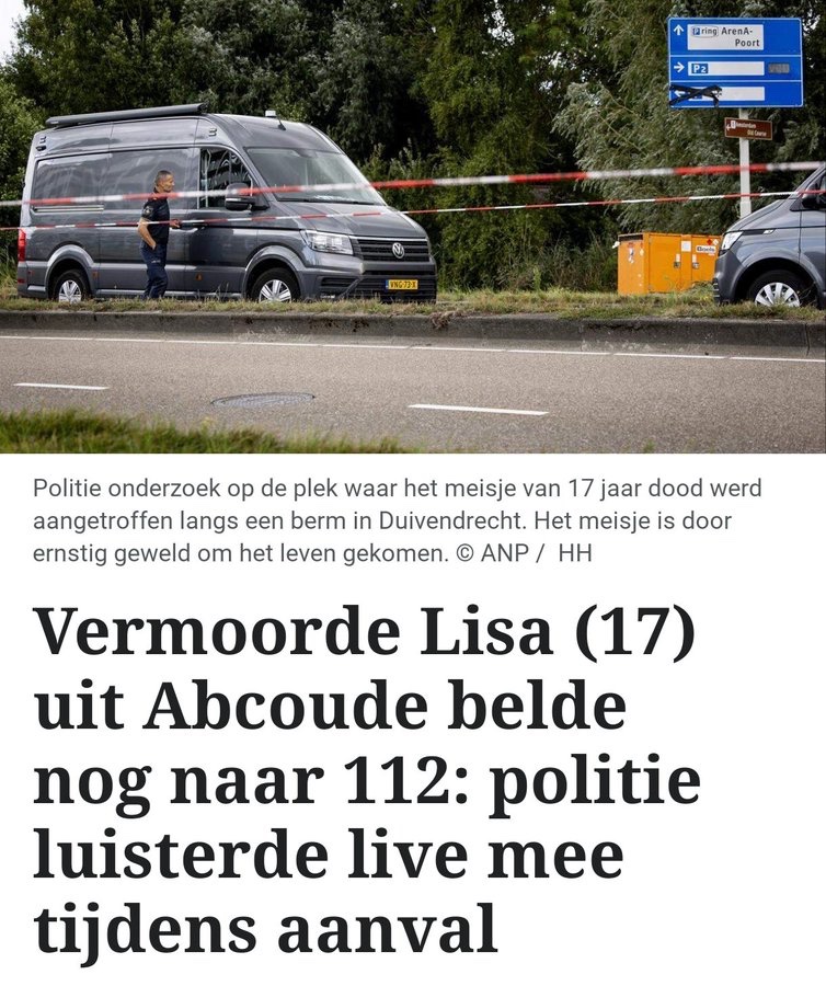 Lisa had nog een heel leven voor zich en werd op brute wijze uit het leven gerukt. Wat moet ze doodsangsten hebben uitgestaan tijdens haar laatste uren. In en in triest. 

Rust zacht Lisa🙏🏻
Sterkte aan de nabestaanden🙏🏻

Het uitschot van de maatschappij  (lees: extreemrechts)