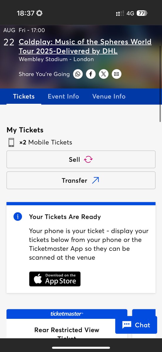 abelcb_'s tweet photo. I'm selling 2 tickets together for Coldplay in London tomorrow

Fri 22 Aug
Sec 231
More info dm
#coldplay #MusicOfTheSpheresWorldTour https://t.co/B6eFnLkrc0