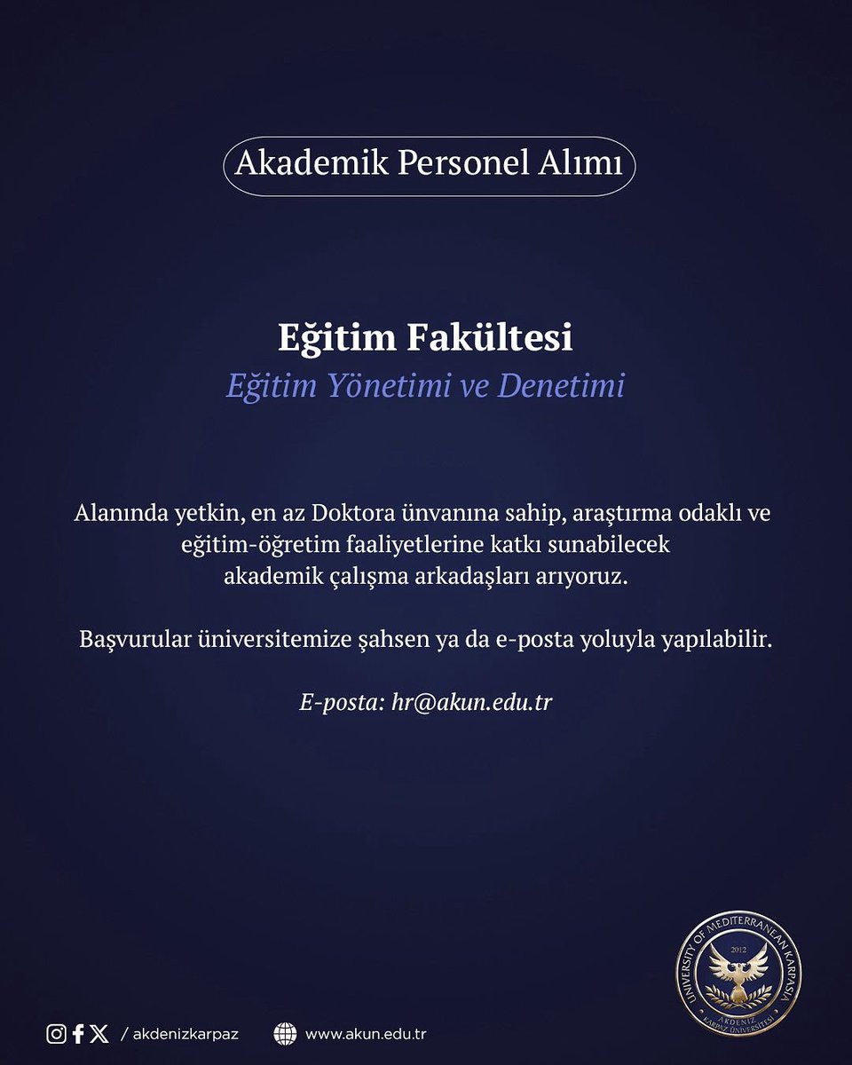 Akademik Münhal: Eğitim Fakültesi, Eğitim Yönetimi ve Denetimi