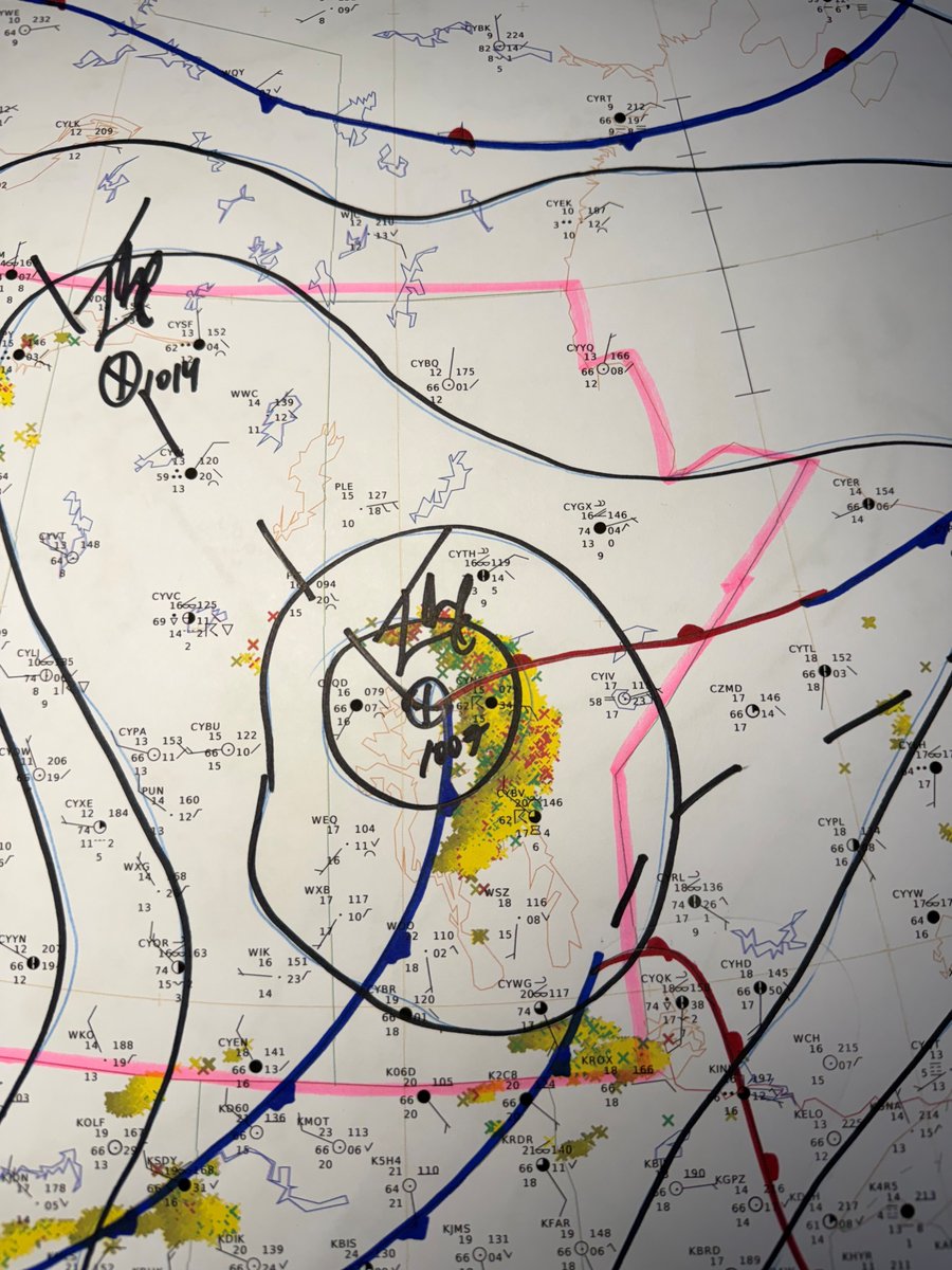 ECCCWeatherMB's tweet image. The cold front across the W (map) will act as trigger for this afternoon’s storms in the Red River Valley and SE. However, the risk for severe is conditional on cloud cover clearing. If storms do start, they will bring strong wind gusts, large hail, and more downpours! #MBstorm