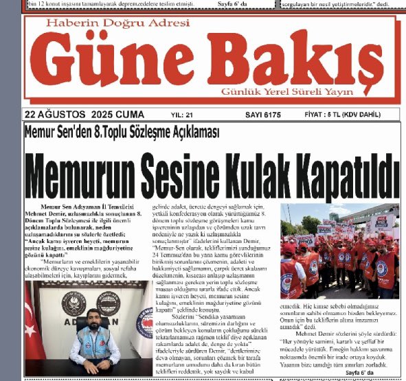 demirmehmet02's tweet photo. “Ortaya çıkan duruma ne rızamız ne de tahammülümüz var” 

Memur Sen Adıyaman İl Temsilcisi Mehmet Demir, uzlaşmazlıkla sonuçlanan 8. Dönem Toplu Sözleşmesi ile ilgili önemli açıklamalarda bulundu.

“Memurların ve emeklilerin yaşanabilir ekonomik düzeye kavuşmaları, sosyal refaha ulaşabilmeleri için, kayıplarını gidermek, gelirde adalet, ücrette dengeyi sağlamak için, yetkili konfederasyon olarak yürüttüğümüz 8. dönem toplu sözleşme görüşmeleri kamu işvereninin uzlaşıdan ve çözümden uzak tavrı nedeniyle ne yazık ki uzlaşmazlıkla sonuçlanmıştır” ifadelerini kullanan Demir, “Memur-Sen olarak, tekliflerimizi sunduğumuz 24 Temmuz’dan bu yana kamu görevlilerinin birikmiş sorunlarını çözmenin, adaleti ve hakkaniyeti sağlamanın, çarpık ücret skalasını düzeltmenin, kısacası anlaşıp uzlaşmanın sağlanması gereken yerin toplu sözleşme masası olduğunu ısrarla ifade ettik. Ancak kamu işveren heyeti, memurun sesine kulağını, emeklinin mağduriyetine gözünü kapattı” şeklinde konuştu.

Sözlerini “sendika yasamızın olumsuzluklarını, süremizin darlığını ve çözüm bekleyen konuların çokluğunu sürekli tekrarlamamıza rağmen teklif diye açıklanan rakamlarda adalet de, denge de yoktu” ifadeleriyle sürdüren Demir, “dertlerimize deva olmayan, sorunları çözmek bir tarafa memurların umudunu daha da kıran bütün teklifleri reddettik, yok saydık ve kabul etmedik. Hiç kimse sebebi olmadığımız sorunların sahibi olmamızı bizden bekleyemez. Onun için bu tekliflerin altına imzamızı atmadık” dedi.

Mehmet Demir sözlerini şöyle sürdürdü:
“Her yönüyle samimi, kararlı ve şeffaf bir mücadele yürüttük. Emeğin hakkını savunma noktasında önemli bir irade ortaya koyduk. Yasanın bize tanıdığı tüm sınırları zorladık. Örgütlü gücümüzü eylemliliğe dönüştürdük. Hakkımızı almak için meşru her yolu denedik. Yüzbinlerce kamu görevlisinin katılımıyla, başta ulaşım hizmetleri olmak üzere bütün sektörlerde Türkiye genelinde iş bıraktık, memur/emekli hayat bulsun diye hayatı durdurduk. Ankara’da, sıcağın alnında, 25 bin emekçinin coşkulu katılımıyla sendika tarihinin en büyük mitingini gerçekleştirdik.”

“Bu zorlu süreçte, dirayetini yitirmeden ağustosun bunaltıcı sıcağında her gün meydanlara koşan, bazı işgüzar yöneticilerin tehditlerine aldırmadan iş bırakan, “Emeğimiz, Ekmeğimiz, Geleceğimiz İçin” mücadele veren tüm üyelerimize, tüm teşkilatlarımıza yürekten teşekkür ediyorum.”

“Adil bir teklifle gelinseydi, 8. Dönem Toplu Sözleşmesi Türkiye emek tarihine en kapsamlı toplu sözleşme olarak geçebilir, böylece gelirde adalet, ücrette denge ve kamuda iş barışı sağlanabilirdi. Genele ilişkin uzlaşmazlıkla sonuçlanan toplantı tutanağını kamuoyu ile paylaştık.”

“Neden uzlaşamadık”
“Kamu görevlileri merak ediyordur, neden uzlaşamadık? Kamu ücret rejimi Eski Türkiye’ye geri döndü, amir mahiyetindekinden daha düşük alır hale geldi. Farklı statüde aynı işi yapan çalışanlar arasındaki makas memurun lehineyken memurun aleyhine döndü. Bunu kabul etmek, sineye çekmek, meşrulaştırmak kendimizi inkar, sendikacılığımıza, verdiğimiz emeğe saygısızlık, kamu görevlisine de ihanet olurdu. Bunu asla yapmadık, yapmayız.”

“Mızrak çuvala sığmıyor”
“Oluşan çarpık tabloyu yalın haliyle herkese anlattık, herkese haykırdık. Herkes her şeyi biliyor, mızrak artık çuvala sığmıyor. Bu durum, kamuda çalışma huzurunu bozmuş, iş barışını baltalamıştır. Emekli açlık, memur yoksulluk sınırının altına sıkışmışken; Sendikacıya düşen maliyenin gerekçelerini değil memurun gerçeklerini haykırmaktır. Sendikacıya düşen hükümetin doğrularını söylemek değil hükümete doğruları söylemektir. Biz, gerçekleri ve doğruları her ortamda söyledik. Söylemeye de devam edeceğiz.”

“Bu yasayla buraya kadar”
“Artık 4688 sayılı yasayla buraya kadar. Bu yasa miadını doldurmuş, çözümün odağı olmaktan çıkmış, sorun üreten bir hale gelmiştir. 8 toplu sözleşmenin dördünde uzlaşabildik, dördünde uzlaşamadık. Bu sorunlu yasa bir an önce değişmek zorundadır.”

“Hakeme ne bizim ne de kamu görevlilerinin zerre miktar güveni, inancı yoktur.”