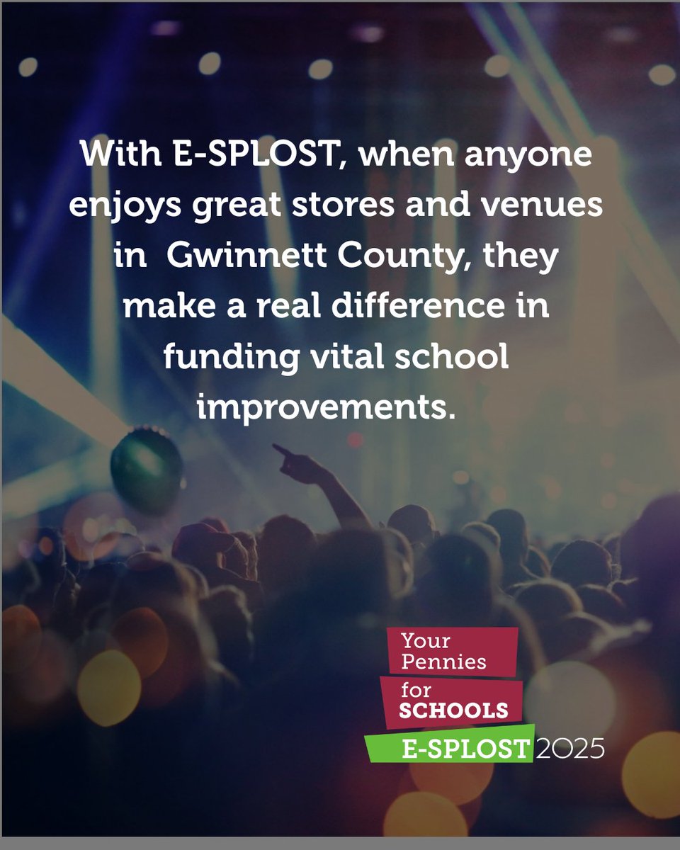 CESGenerals's tweet image. What is E-SPLOST? It’s a one-cent sales tax that has helped fund school buildings, safety upgrades, new buses, and technology for nearly 30 years. GCPS is seeking to continue the E-SPLOST Gwinnett voters have approved since 1997. #GCPS #ESPLOST