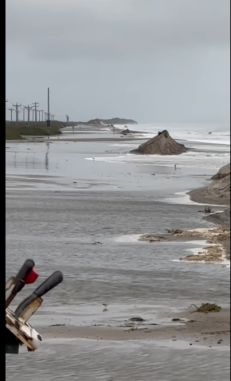 TidelandEMC's tweet photo. Visit our Facebook page to see our post-Erin videos as crews made their way to the north end of #Ocracoke this morning for infrastructure inspections. https://t.co/20ebpWWv9g https://t.co/0m31frGoXM