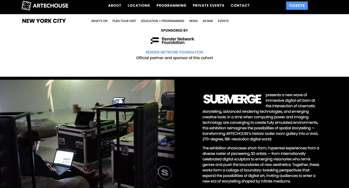 Kneteknilch's tweet photo. Artechouse presents: SUBMERGE (powered by Render Network)
Visit the page: https://t.co/bPf6u2mFwS and see the amazing art.
_
$RENDER #GPUs #DePIN #artechouse #artists #vfx https://t.co/7LT4OfwubL