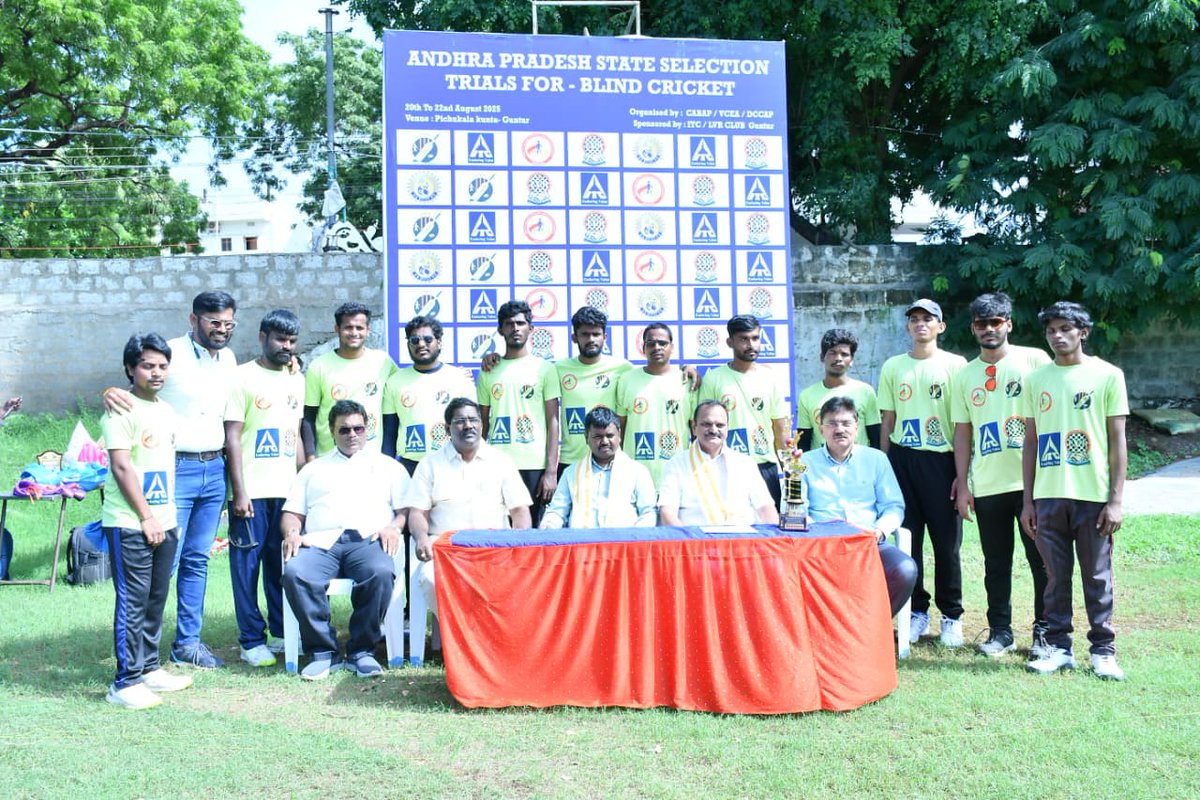 blind_cricket's tweet image. Andhra Pradesh State Selection Trials – Grand Opening Ceremony

The Andhra Pradesh State Selection Trials for Blind Cricket, jointly organized by CABAP, VCEA, and DCCAP, began with a grand inaugural ceremony at Pichakalagunta Grounds, Guntur.

#CricketForAll #UnityThroughSports