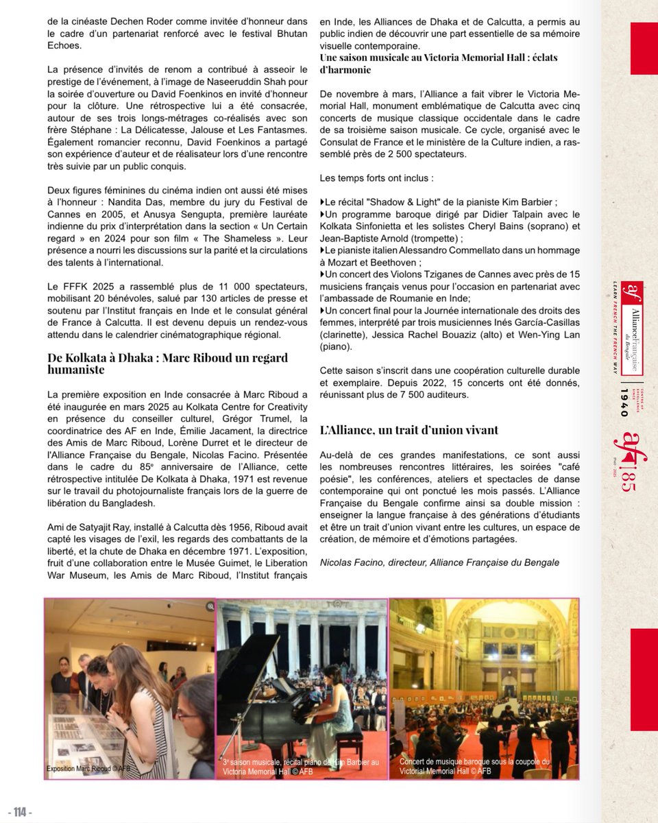 ✨ 85 years of AFDB ✨
Our cultural season in Kolkata is featured in Fil d’Alliances!
<a href="/FranceinIndia/">French Embassy in India 🇫🇷🇪🇺</a> <a href="/ifiofficiel/">The French Institute in India</a> 
#FranceIndia #AFDB #85Years