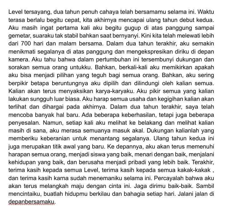 210825 Wang Zihao LEV Weibo Update

Terima kasih Le'vel untuk kebersamaan kita selama ini. Ada banyak hal yang ingin aku ceritakan padamu dan banyak hal yang ingin aku bicarakan bersama, jadi mari kita bicara pelan-pelan. ..🌻

*Rough Trans*

#WANGZIHAO #王子浩 #레비 #LEV #レビ