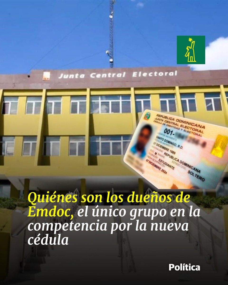 DiarioLibre's tweet photo. 🗳 |#PolíticaDL| El consorcio Emdoc es el único que pasó a la fase final en la licitación internacional para suplir los materiales, equipos y servicios que se usarán en la impresión de una nueva cédula de identidad y electoral.

🔗https://t.co/k47OBZzZLS

#DiarioLibre #Emdoc #Cédula #Licitación