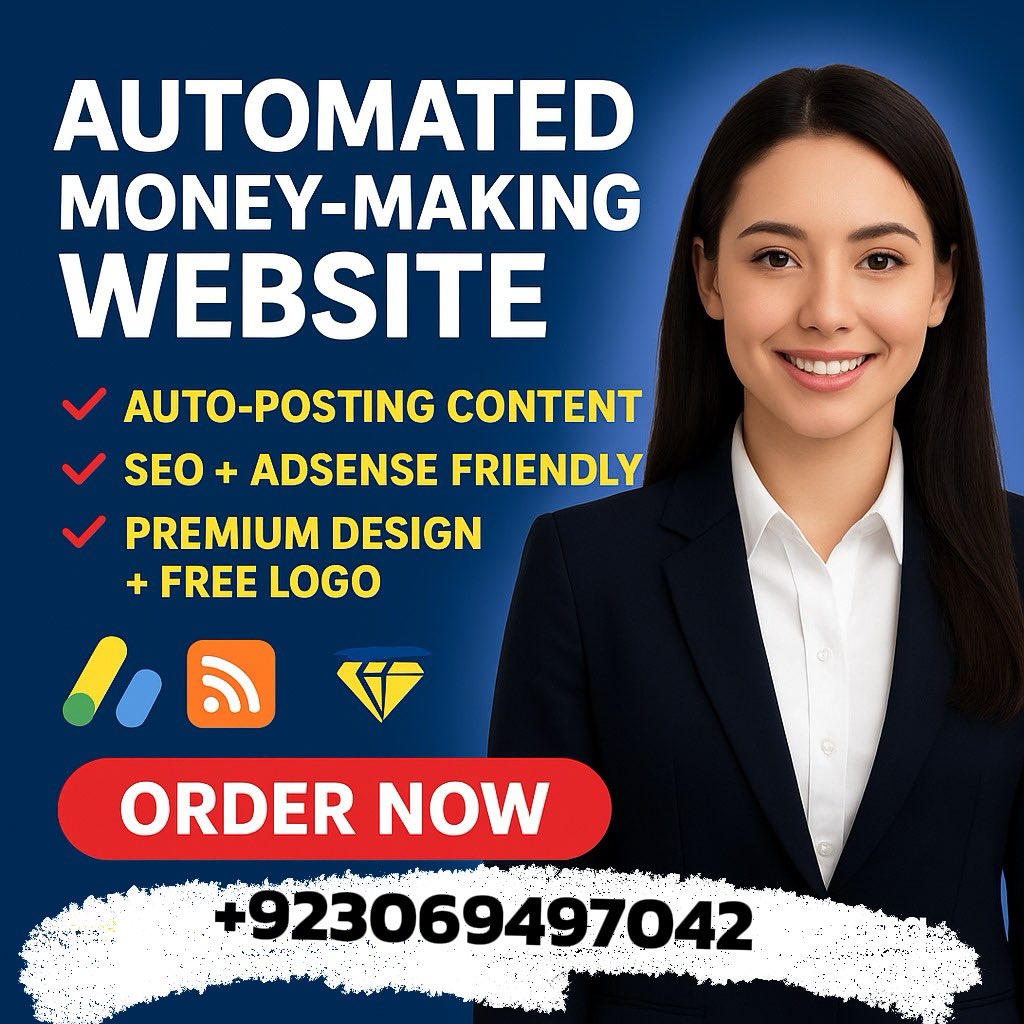 🚀 Own a Website That Runs Itself!

What if I told you…
👉 Your website could post fresh content daily
👉 Rank on Google automatically
👉 Earn from AdSense &amp; affiliates 24/7

…all without you writing a sin
fiverr.com/s/2K890zq

🌐 See all my gigs:
linktr.ee/muhammadhamad