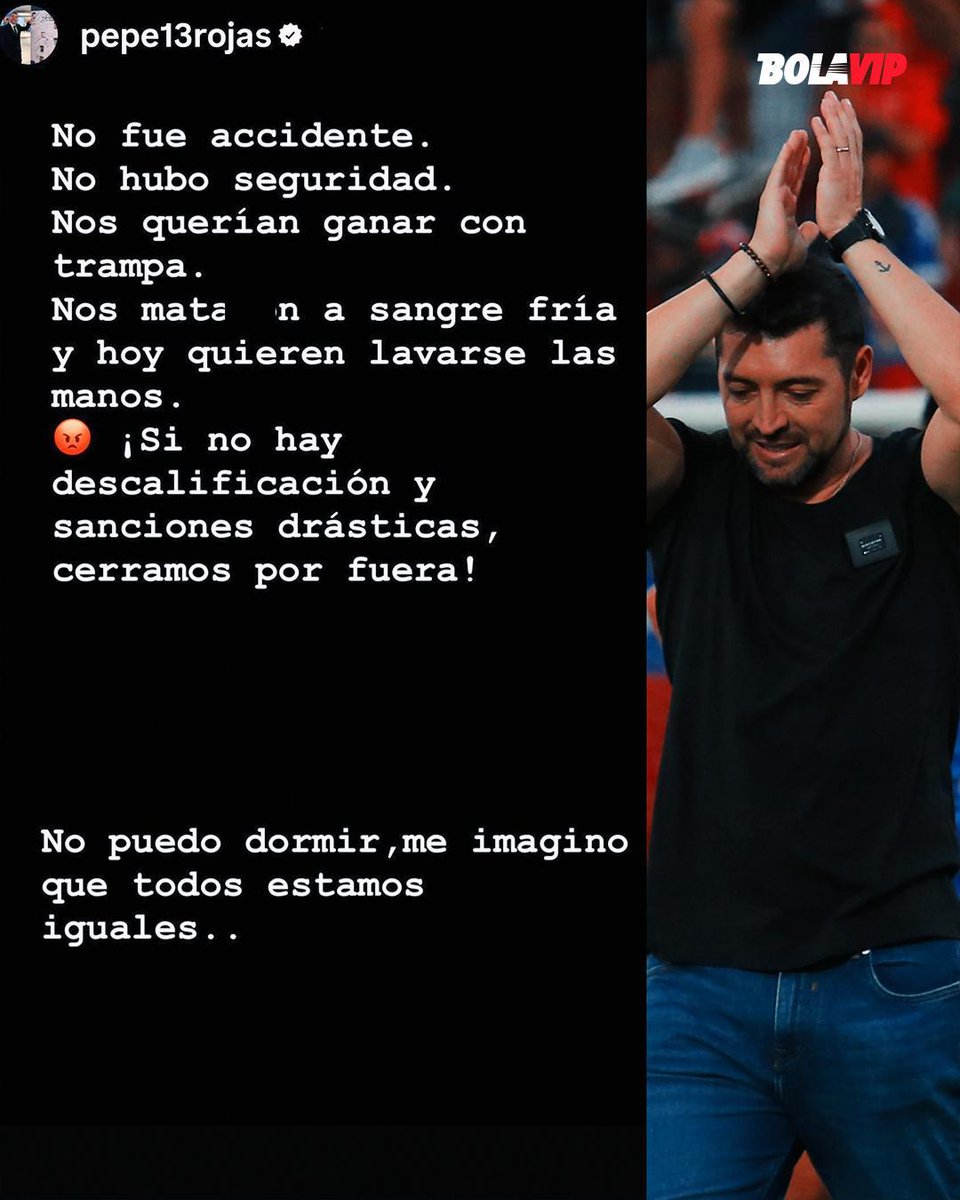 Bolavipcl's tweet photo. Pepe Rojas utilizó sus redes sociales y dijo las cosas como son 📲 https://t.co/4pRTXhBXDt