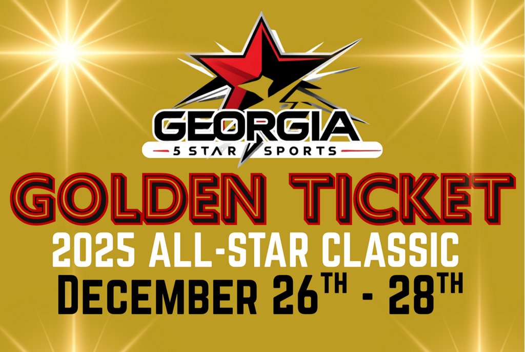 2025 
OFFICIAL INVITATION
GOLDEN TICKET
DECEMBER 26-28, 2025

Josiah Vehe,

Congratulations on being invited to the Georgia 5 Star Sports Winter All-Star Classic! Our selection committee has identified you as a top player in the Class of 2029 - Freshman Game. By completing the
