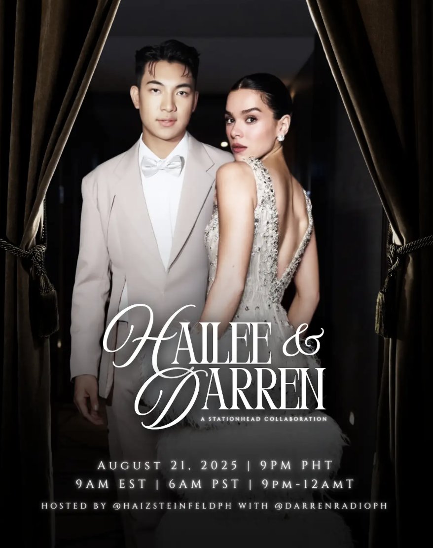 🎉SteinFam x DARRENatics <a href="/DStreamingTeam/">DARREN's Streaming Team</a> Collab Party! 

📻Streaming Hailee Steinfeld <a href="/HaileeSteinfeld/">Hailee Steinfeld</a> &amp; Darren's Hit Songs on Stationhead <a href="/STATIONHEAD/">STATIONHEAD</a> 

🗓️Aug 21 | 9PM PHT | 9AM EST | 6AM PST

💖Come Vibe with Us! ❤️💚
➡️Stationhead.com/HaizSteinfeldPH

*Fan Event Only, No Artists