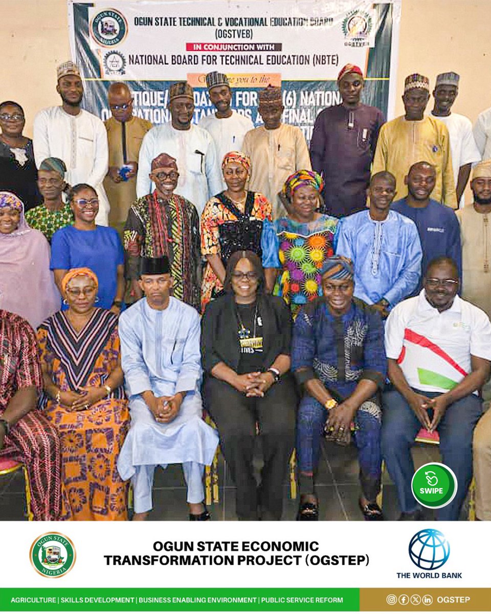 ogstep2020's tweet photo. The National Board for Technical Education (NBTE) has commended Ogun State for its forward-thinking approach to aligning technical education with industry needs through OGSTEP.

At the opening of a 5-day workshop in Abeokuta, NBTE hailed the state’s commitment to: https://t.co/QwT9zQ6Ghy