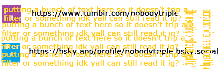NobodyTriple's tweet photo. if it wasn't apparent enough (because somehow this site is still active for people) (and due to the fact my last post was on october),
im outta here. find me on turquoise atmosphere or water jug https://t.co/XYV3X2ha4S
