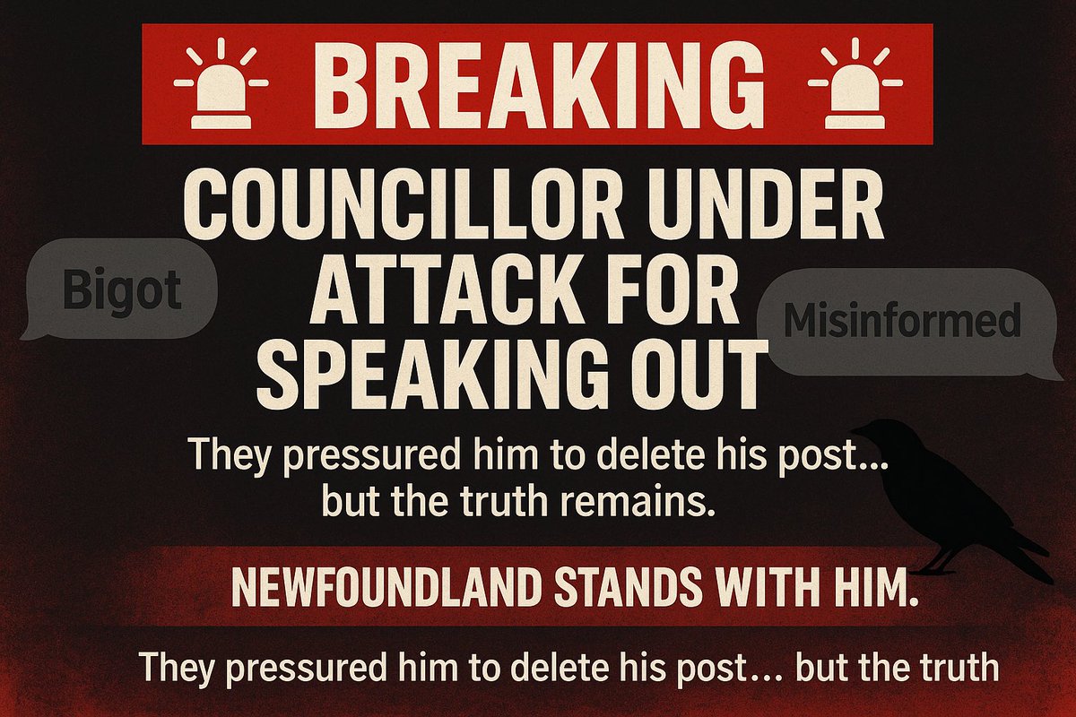 🚨 BREAKING: COUNCILLOR UNDER ATTACK 🚨

Ryan Snow — a South River councillor — dared to speak up for Newfoundland families displaced by the fires. He asked the question so many are quietly asking:

👉 Why are our own residents left to sleep in schools and gymnasiums… while