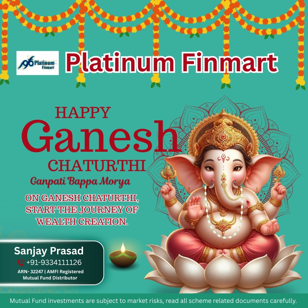 platinum499's tweet photo. 🙏✨ Happy Ganesh Chaturthi! ✨🙏

📞 Sanjay Prasad | +91 9334111126
(AMFI Registered Mutual Fund Distributor | ARN: 32247)

👉 Mutual Fund investments are subject to market risks, read all scheme related documents carefully.

#GaneshChaturthi #GanpatiBappaMorya https://t.co/UWx2uqUzoL