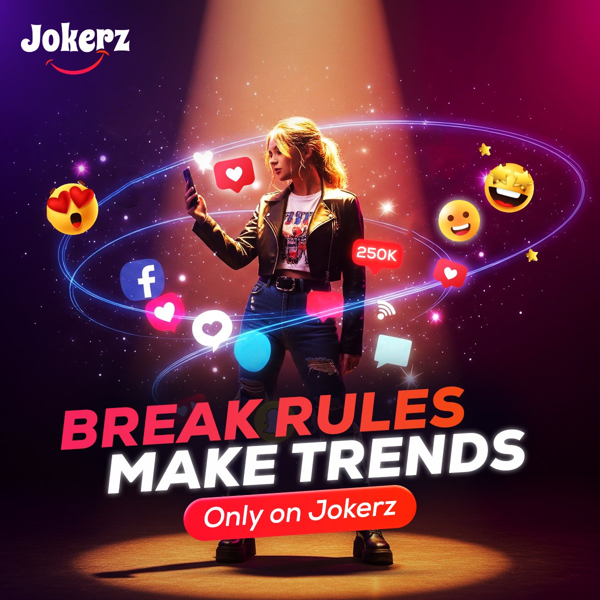 JokerzOfficial_'s tweet photo. 🔥 Break Rules. Make Trends. Own the Stage — Only on Jokerz.
Why follow the crowd when you were born to stand out? 🎭✨
On Jokerz, there are no limits, no boundaries — just pure creativity, freedom, and YOU.
👉 Download Now
#Jokerz #BreakRules #MakeTrends #OwnTheStage #videoapp https://t.co/IL2qogR3FZ