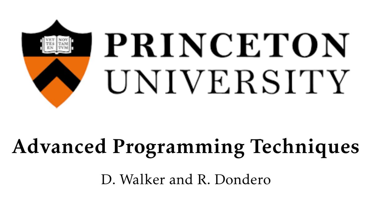 Advanced Programming Techniques
by D. Walker and R. Dondero

Lectures: cs.princeton.edu/courses/archiv…