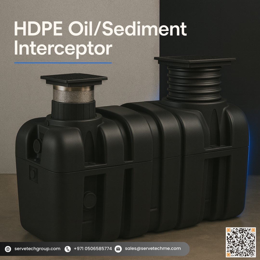 Servetech_'s tweet photo. ๐ข๏ธ Servetech BIG MAX HDPE Oil/Sediment Interceptor
Heavy-duty capture. Reliable separation. Built tough for high-traffic sites, smart for easy maintenance. ๐๐ช
โ
Seamless HDPE body
โ
Class โCโ load grates
โ
Internal sediment bucket
โ
Air relief & sample port
#OilInterceptor https://t.co/6g0FljSibv