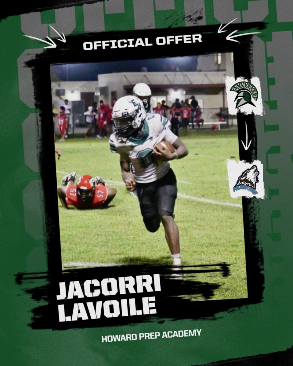 Congrats to RB Jacorri Lavoile on his Official Offer from Howard Prep Academy! Keep striving for more! 
#SWORDZUP #CHANGETHEVIEW