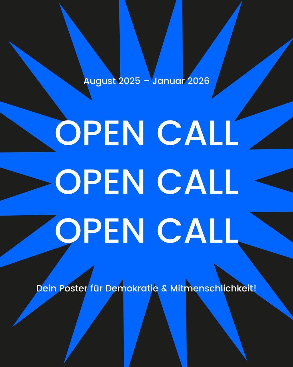 Open Call: Dein #Poster für #Demokratie!
Gestalte ein #Plakat für demokratische Werte – der:die Gewinner:in erhält spannende Lektüre zum Thema Demokratie &amp; #Design.

Jetzt einreichen: Aug 2025 bis Jan 2026. Früh einreichen = mehr Sichtbarkeit.
Alle Infos: buff.ly/fRCS9zN