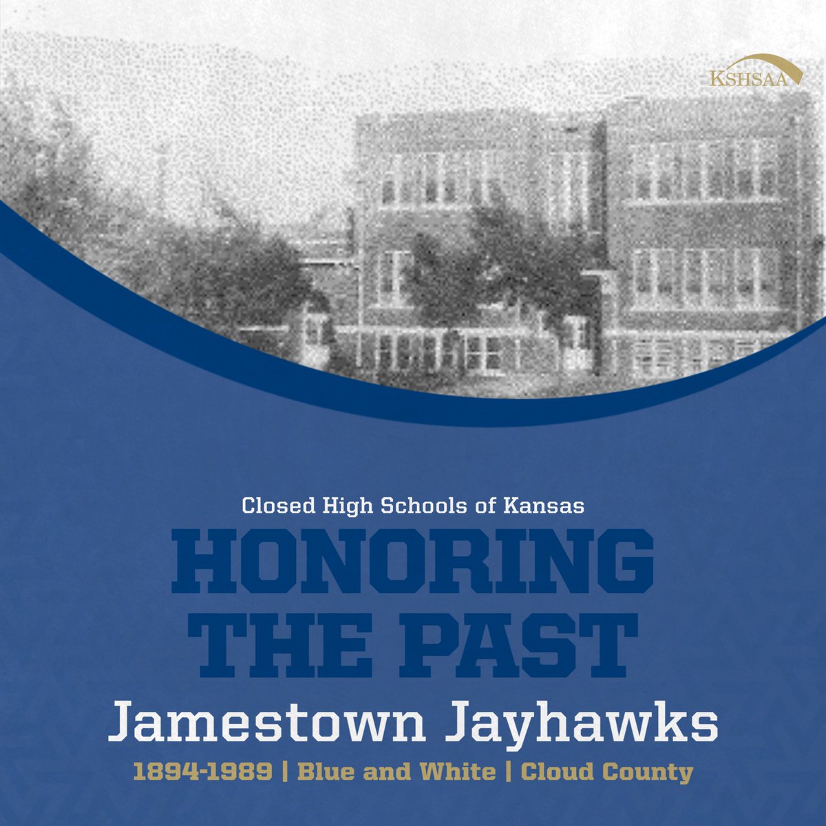 Closed high schools of Kansas: Jamestown Jayhawks.
Notable KSHSAA accolades:
1962 - James Christensen 60 yd 6.5 sec.
1971 - Richard Turner Shot Put 49-11. Both State Indoor Champs.
#ThrowbackThursdays