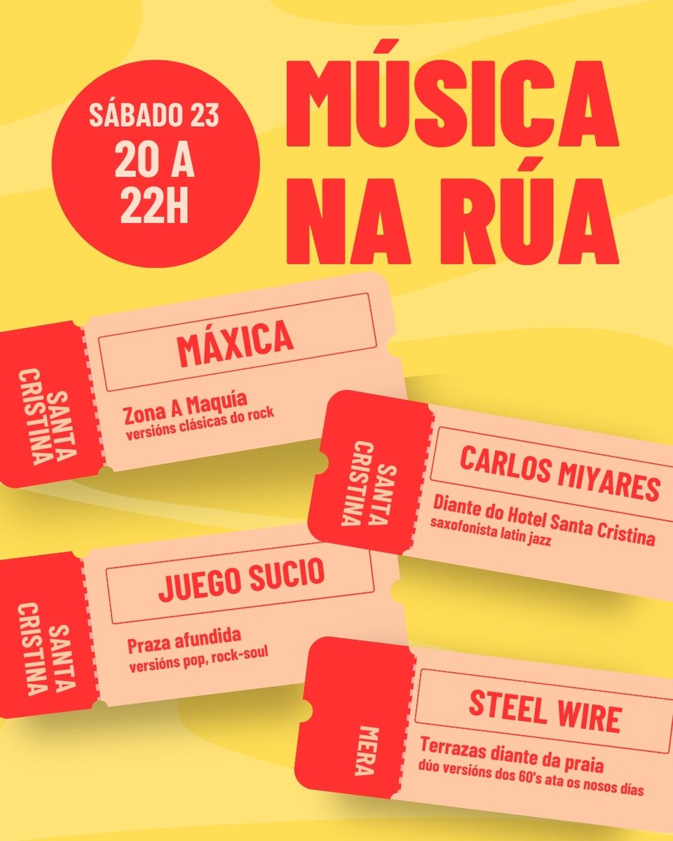 🎶🎙️ Música na Rúa
📅 Sábado 23 de agosto
⏰ De 20 a 22 horas