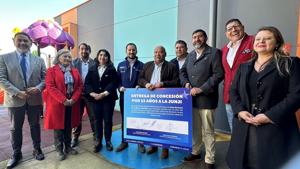 ¡Buenas noticias para la educación parvularia pública! La JUNJI Valparaíso recibió concesión de inmueble fiscal de <a href="/MinisterioBBNN/">Bienes Nacionales</a> para el funcionamiento de un jardín infantil en Quintero <a href="/JUNJI_Chile/">JUNJI Chile</a> <a href="/SubEducParv/">Subsecretaría de Educación Parvularia 🧒🏽👶🏽👩🏽</a> 
#EducaciónInicial