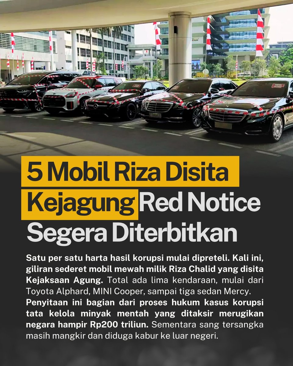 shitamwdh's tweet photo. 5 Mobilnya Riza Chalid disita Kejagung, gak cuma orang yang yang di kejar tapi asetnya pun di kejar sebagai bentuk pengembalian kerugian negara.

#loyalitaskejagung #febrieadriansyah #bagimunegeri #stburhanuddin #fyp https://t.co/v6euLyMQvF