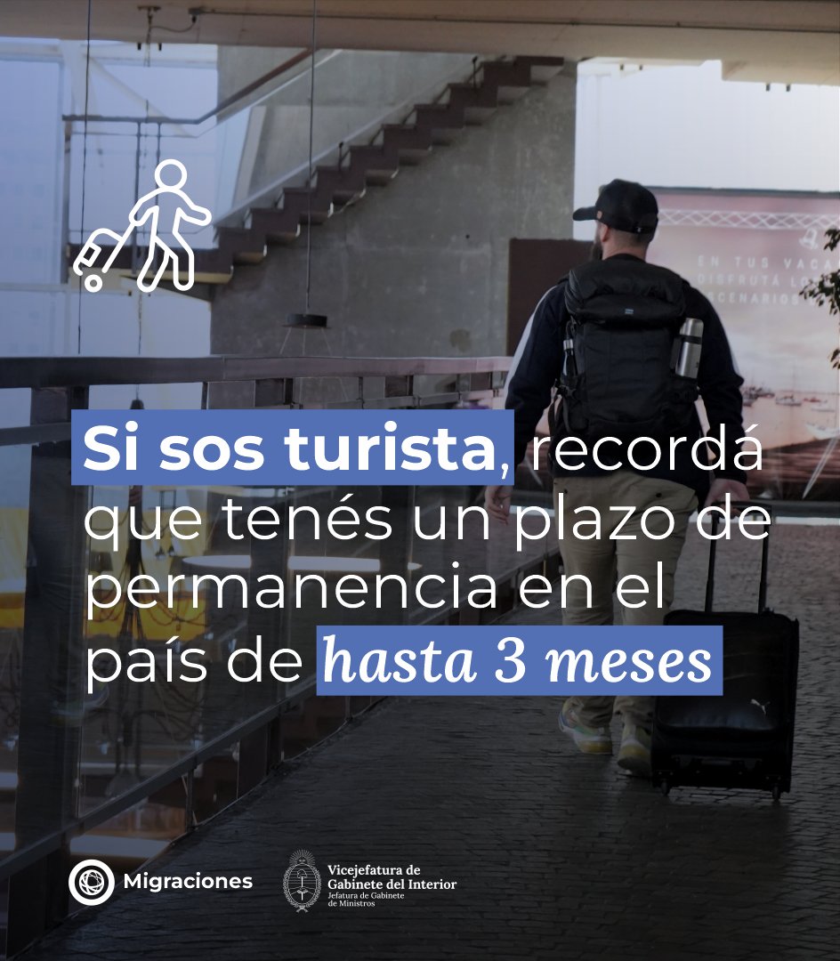 CanadaArgentina's tweet image. #TravelTip ✈️
If you are a tourist in Argentina would like to stay for more than 3 months, you may request an extension at the Dirección Nacional de Migraciones.
👉 argentina.gob.ar/interior/migra…